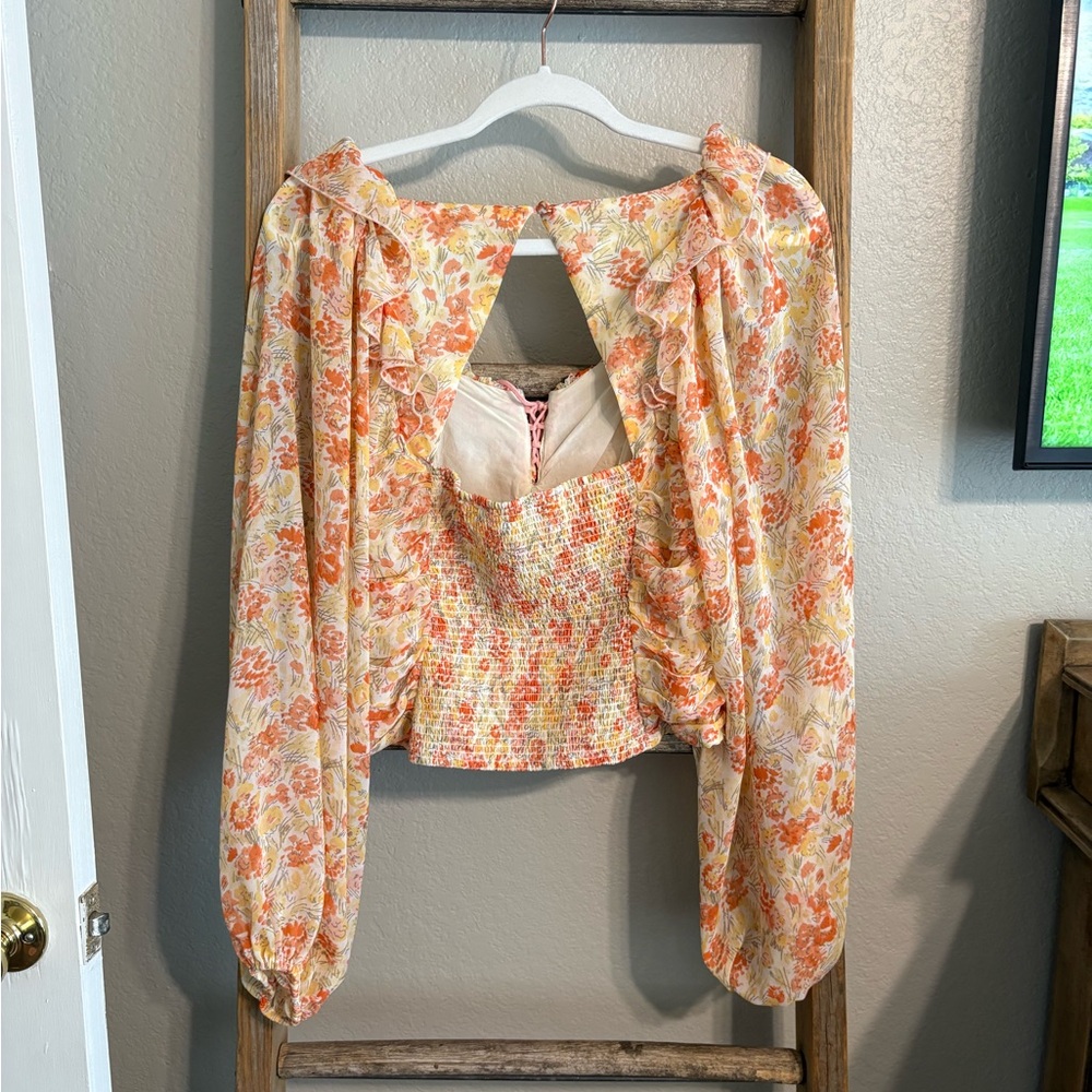 Free People Floral Flowy Blouse - Picture 5 of 6